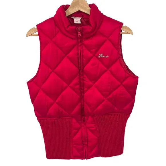 Y2K Vintage Guess Quilted Puffy Vest - Picture 1 of 7